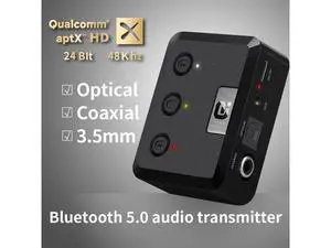 HD Bluetooth 5.0 Transmitter CSR8675 Audio Music Wireless USB Adapter 3.5mm AUX/Optical/SPDIF/Coaxial/RCA for TV PC MR275 HD Bluetooth 5.0 Transmitter CSR8675 Audio Music Wireless USB Adapter 3.5mm AUX/Optical/SPDIF/Coaxial/RCA for TV PC MR275