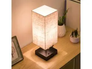 Base Fabric Shade Bedside Table Lamp With USB Port & Pull Switch Modern Design Base Fabric Shade Bedside Table Lamp With USB Port & Pull Switch Modern Design