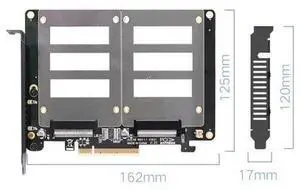 X8 X16 Dual Disk U.2 Riser Card 2-U2X8 SSD PCIE 4.0 X8 X16 Adapter Card Rate 14000Mb/s For Windows 10/8/Linux X8 X16 Dual Disk U.2 Riser Card 2-U2X8 SSD PCIE 4.0 X8 X16 Adapter Card Rate 14000Mb/s For Windows 10/8/Linux