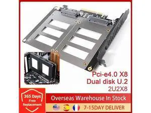 X8 X16 Dual Disk U.2 Riser Card 2-U2X8 SSD PCIE 4.0 X8 X16 Adapter Card Rate 14000Mb/s For Windows 10/8/Linux X8 X16 Dual Disk U.2 Riser Card 2-U2X8 SSD PCIE 4.0 X8 X16 Adapter Card Rate 14000Mb/s For Windows 10/8/Linux