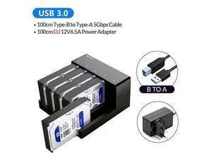 5 Bay USB 3.0 to SATA HDD Docking Station Hard Drive Docking Station with Offline Clone Five Bay Support 50TB HDD Case 5 Bay USB 3.0 to SATA HDD Docking Station Hard Drive Docking Station with Offline Clone Five Bay Support 50TB HDD Case