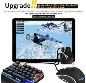 Q1 Mobile Game Keyboard Mouse Converter via USB Interface and Wireless Bluetooth Connection for both Android and iOS Q1 Mobile Game Keyboard Mouse Converter via USB Interface and Wireless Bluetooth Connection for both Android and iOS