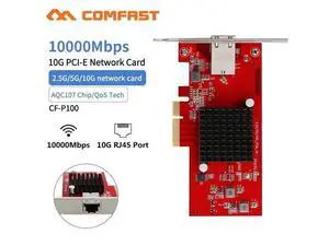 CF-P100 AQC107 10G Ethernet PCI Express 3.0 Wireless Adapter 2.5G/5G/10G PCIE-X4 Network card 10Gbps Fast Transmission Dongle CF-P100 AQC107 10G Ethernet PCI Express 3.0 Wireless Adapter 2.5G/5G/10G PCIE-X4 Network card 10Gbps Fast Transmission Dongle