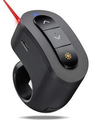 Rechargeable Finger Ring Wireless Presenter Clicker for PowerPoint Keynote Mac Laptop - USB Presentation Remote with 2.4GHz RF Rechargeable Finger Ring Wireless Presenter Clicker for PowerPoint Keynote Mac Laptop - USB Presentation Remote with 2.4GHz RF