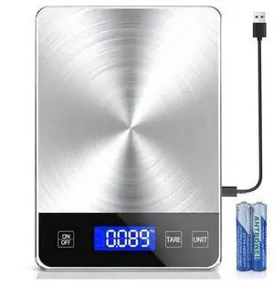 Food Kitchen Scale 33lb Digital Food Scale Precisely Measures Grams and Ounces for Baking and Cooking Rechargeable 304 Stainless Steel Kitchen Scale for Food with LCD Display Batteries Included Food Kitchen Scale 33lb Digital Food Scale Precisely Measures Grams and Ounces for Baking and Cooking Rechargeable 304 Stainless Steel Kitchen Scale for Food with LCD Display Batteries Included