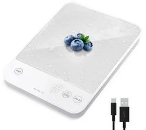 Food Kitchen Scale 22lb Digital Weight Scale Grams and Ounces Rechargeable Waterproof Tool for Weight Loss Cooking Baking Meat Bread Large 0.05oz/1g Accuracy Food Kitchen Scale 22lb Digital Weight Scale Grams and Ounces Rechargeable Waterproof Tool for Weight Loss Cooking Baking Meat Bread Large 0.05oz/1g Accuracy