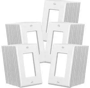 CML Decorator Wall Plates 50 Pack Electrical Outlet Receptacle Covers 1-Gang Switch Plates Standard Size 2.76 x 4.5 Impact Resistant UL Listed White Contractor Pack CML Decorator Wall Plates 50 Pack Electrical Outlet Receptacle Covers 1-Gang Switch Plates Standard Size 2.76 x 4.5 Impact Resistant UL Listed White Contractor Pack