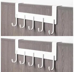 Over The Door Coat Rack Over The Door Towel Hanger Drying Rack Heavy Duty Aluminum Over The Door Towel Rack Hooks for Hanging Coat Bag Robe - 5 Hooks White Color 2 Pack Over The Door Coat Rack Over The Door Towel Hanger Drying Rack Heavy Duty Aluminum Over The Door Towel Rack Hooks for Hanging Coat Bag Robe - 5 Hooks White Color 2 Pack