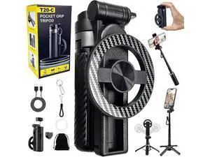 4-in-1 Magnetic Selfie Stick Tripod 360° Rotation Bluetooth Remote Compact Travel Vlog Phone Holder for iPhone 4-in-1 Magnetic Selfie Stick Tripod 360° Rotation Bluetooth Remote Compact Travel Vlog Phone Holder for iPhone