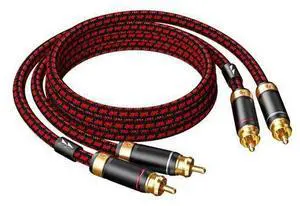 Auidophile 2RCA Male to 2RCA Male Stereo Audio Cable Gold Plated | 4N Oxgen-Free Copper Core (3 Feet (1M)) Auidophile 2RCA Male to 2RCA Male Stereo Audio Cable Gold Plated | 4N Oxgen-Free Copper Core (3 Feet (1M))