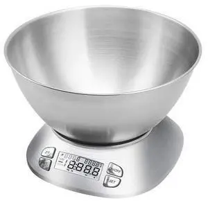 Digital Kitchen Scale with Removable Bowl 2.5L Volume Electronic Stainless Steel Food Scale for Cooking Baking Room Temperature Alarm Timer 12lb 5.5kg Batteries Included Digital Kitchen Scale with Removable Bowl 2.5L Volume Electronic Stainless Steel Food Scale for Cooking Baking Room Temperature Alarm Timer 12lb 5.5kg Batteries Included