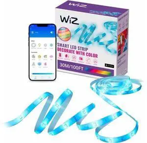 Smart Light Strip - Sunset to Sunrise Automation + Preset Light Modes + Control with Voice or App Full Color RGB 100 ft Cut to Fit Smart Light Strip - Sunset to Sunrise Automation + Preset Light Modes + Control with Voice or App Full Color RGB 100 ft Cut to Fit