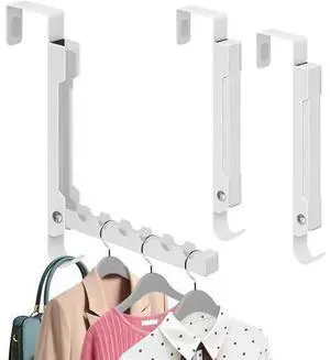 2-Pack Over The Door Hanger Organizer Foldable 7-in-1 Space Saving Storage Hooks for Coat Bag Towel - Ideal for Entryway Bedroom Bathroom Dorm Apartment RV Travel White 2-Pack Over The Door Hanger Organizer Foldable 7-in-1 Space Saving Storage Hooks for Coat Bag Towel - Ideal for Entryway Bedroom Bathroom Dorm Apartment RV Travel White
