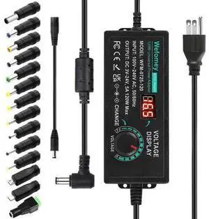120W Universal Power Supply Adjustable DC 3V ~ 24V Variable Switching AC/DC Adapter 100V-240V AC to DC 24V 5A Converter with 14 Tips & Polarity Converter - 5000mA Max 120W Universal Power Supply Adjustable DC 3V ~ 24V Variable Switching AC/DC Adapter 100V-240V AC to DC 24V 5A Converter with 14 Tips & Polarity Converter - 5000mA Max