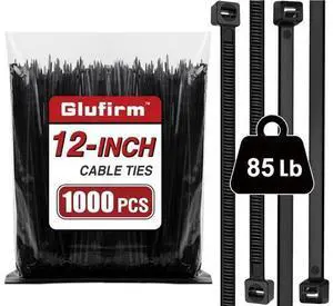 Zip Ties Heavy Duty 12 inch (1000 Pack) Double-sided Toothed 85 lb Delivering 1.7X Tensile Strength in the Same Specs Black Cable Ties Zip Ties Heavy Duty 12 inch (1000 Pack) Double-sided Toothed 85 lb Delivering 1.7X Tensile Strength in the Same Specs Black Cable Ties