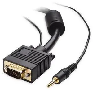 VGA Cable with Audio (SVGA Monitor Cable with 3.5mm Stereo Audio) 15 Feet VGA Cable with Audio (SVGA Monitor Cable with 3.5mm Stereo Audio) 15 Feet
