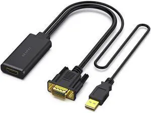 VGA to HDMI Adapter 1080P Converter with Audio from Computer/Laptop VGA Source to HDMI TV/Monitor VGA to HDMI Adapter 1080P Converter with Audio from Computer/Laptop VGA Source to HDMI TV/Monitor