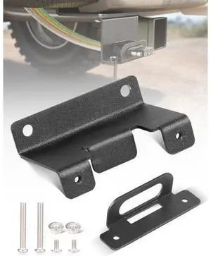 Vehicle-Side 4 Way Flat Trailer Wiring Harness Mounting Bracket Rust-Proof Trailer Plug Bracket for Standard 4-Pin Flat Connectors Black Oxide Finish Vehicle-Side 4 Way Flat Trailer Wiring Harness Mounting Bracket Rust-Proof Trailer Plug Bracket for Standard 4-Pin Flat Connectors Black Oxide Finish