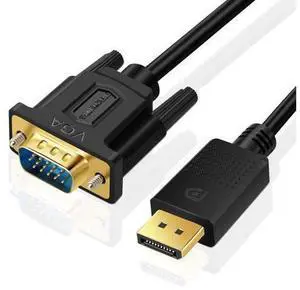 DisplayPort to VGA Cable DP to VGA 1080P Cable DP Male to VGA Male Gold Plated Compatible with Monitor PC-Desktop Laptop Projector TV (3M) DisplayPort to VGA Cable DP to VGA 1080P Cable DP Male to VGA Male Gold Plated Compatible with Monitor PC-Desktop Laptop Projector TV (3M)