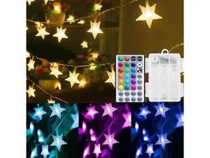 Star String Lights Battery Operated Color Changing 20ft 40 LEDs Fairy Lights Hanging Twinkle Lights with Remote for Outdoor Indoor Bedroom Décor Star String Lights Battery Operated Color Changing 20ft 40 LEDs Fairy Lights Hanging Twinkle Lights with Remote for Outdoor Indoor Bedroom Décor