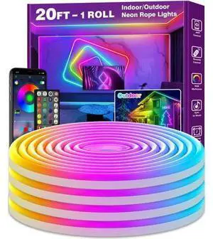 20Ft Neon Rope Lights Flexible Led Rope Lights Control with App/Remote Multiple Modes Music Sync Gaming RGB Led Neon Lights for Bedroom Outdoor 20Ft Neon Rope Lights Flexible Led Rope Lights Control with App/Remote Multiple Modes Music Sync Gaming RGB Led Neon Lights for Bedroom Outdoor