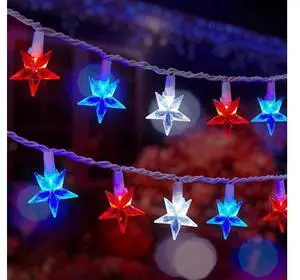 4th of July Decor Red White Blue Stars String Lights 17ft 50 LED Waterproof Connectable Patriotic LED Star Fairy Lights for Independence Day President Day Memorial Day 4th of July Decor Red White Blue Stars String Lights 17ft 50 LED Waterproof Connectable Patriotic LED Star Fairy Lights for Independence Day President Day Memorial Day