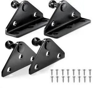 Gas Strut Mounting Brackets 10mm Ball Stud Mounting Bracket for Lift Support Strut with 2pcs L-Type 2pcs Flat-Type and 16pcs Screws (Only Fits 10mm Ball Head) Black Gas Strut Mounting Brackets 10mm Ball Stud Mounting Bracket for Lift Support Strut with 2pcs L-Type 2pcs Flat-Type and 16pcs Screws (Only Fits 10mm Ball Head) Black