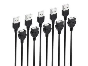 USB Extension Cable 6 ft 5-Pack USB-A 2.0 Male to Female Extender Cord Lot USB Extension Cable 6 ft 5-Pack USB-A 2.0 Male to Female Extender Cord Lot