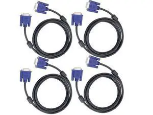 4Pack VGA to VGA Cable5Ft HD15 VGA Male to Male Cable for TV Computer VGA Monitor Cable with Blue Connector 4Pack VGA to VGA Cable5Ft HD15 VGA Male to Male Cable for TV Computer VGA Monitor Cable with Blue Connector