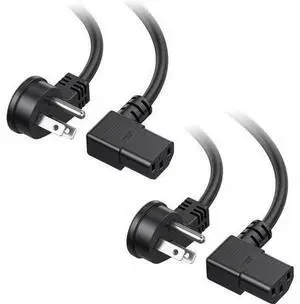 2-Pack 16 AWG Low Profile Right Angle Power Cord 90 Degree Power Cord 6 Feet (NEMA 5-15P to Angled IEC C13) 2-Pack 16 AWG Low Profile Right Angle Power Cord 90 Degree Power Cord 6 Feet (NEMA 5-15P to Angled IEC C13)