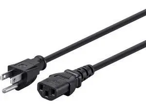 10ft 16AWG Power Cord Cable w/ 3 Conductor PC Power Connector Socket (C13/5-15P) - Black 10ft 16AWG Power Cord Cable w/ 3 Conductor PC Power Connector Socket (C13/5-15P) - Black
