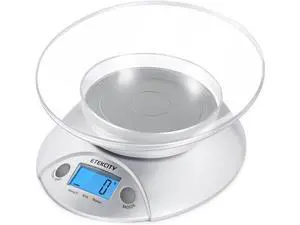 Food Kitchen Scale With Bowl Digital Ounces and Grams for Cooking Baking Meal Prep Dieting and Weight Loss 11lb/5kg Backlit Display Food Kitchen Scale With Bowl Digital Ounces and Grams for Cooking Baking Meal Prep Dieting and Weight Loss 11lb/5kg Backlit Display