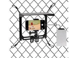Cell Phone Fence Mount with Shade Sports Camera Recording Kit Baseball Softball Tennis Game Holder for iPhone MevoStart GoPro Fence Mounting Cell Phone Fence Mount with Shade Sports Camera Recording Kit Baseball Softball Tennis Game Holder for iPhone MevoStart GoPro Fence Mounting