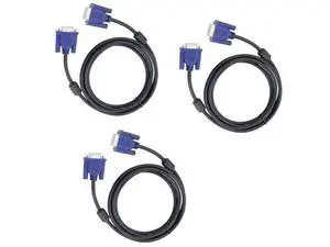 3Pack VGA to VGA Cables10Ft HD15 Male to Male Cable for TV Computer Monitor Cable with Blue Connector 3Pack VGA to VGA Cables10Ft HD15 Male to Male Cable for TV Computer Monitor Cable with Blue Connector