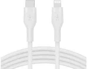 BoostCharge Flex Silicone USB-C to Lightning Cable (1M/3.3FT) MFi-Certified Charging Cable for iPhone Series with Cable Clip - White BoostCharge Flex Silicone USB-C to Lightning Cable (1M/3.3FT) MFi-Certified Charging Cable for iPhone Series with Cable Clip - White