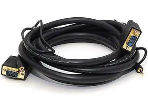 10-Feet VGA/SVGA Male-Male Monitor Cable with Stereo Audio and Triple Shielding 10-Feet VGA/SVGA Male-Male Monitor Cable with Stereo Audio and Triple Shielding