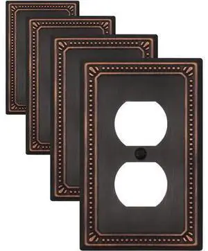 Metal Wall Plates Switch Plates and Outlet Covers Decorative Pearl Design (1 Duplex 4PK Aged Bronze Midsize) Metal Wall Plates Switch Plates and Outlet Covers Decorative Pearl Design (1 Duplex 4PK Aged Bronze Midsize)