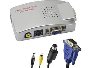 VGA to RCA Adapter Composite VGA to Video S-Video Converter for HDTV Monitors Laptop Desktop PC. VGA to RCA Adapter Composite VGA to Video S-Video Converter for HDTV Monitors Laptop Desktop PC.
