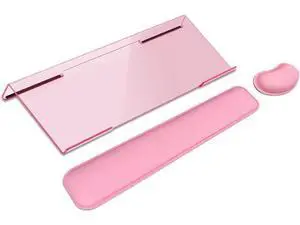 Computer Keyboard Wrist Rest Stand Set for Desktop Keyboard Holder Easy Typing with Wrist Pad for Office Home School - Pink Computer Keyboard Wrist Rest Stand Set for Desktop Keyboard Holder Easy Typing with Wrist Pad for Office Home School - Pink