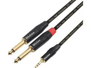 DISINO 1/8 Inch TRS Stereo to Dual 1/4 inch TS Mono Y-Splitter Cable 3.5mm Aux Mini Jack Stereo Breakout Cable Path Cords - 3 feet DISINO 1/8 Inch TRS Stereo to Dual 1/4 inch TS Mono Y-Splitter Cable 3.5mm Aux Mini Jack Stereo Breakout Cable Path Cords - 3 feet