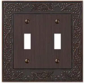 Amerelle 43TTVB English Garden Wallplate 2 Toggle Cast Metal Aged Bronze 1-Pack Amerelle 43TTVB English Garden Wallplate 2 Toggle Cast Metal Aged Bronze 1-Pack