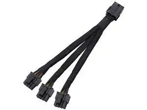 16 AWG PCI-e 8Pin PCI Express Graphics Video Card GPU VGA 8 Pin Female to 3X GPU 8(6+2) Pin Male 8 pin Splitter Power Sleeved Cable 12-inches 16 AWG PCI-e 8Pin PCI Express Graphics Video Card GPU VGA 8 Pin Female to 3X GPU 8(6+2) Pin Male 8 pin Splitter Power Sleeved Cable 12-inches