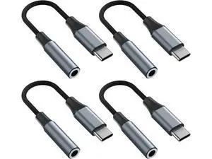 4pcs USB C to 3.5mm Female Headphone Jack Adapter Upgrade Metal Case Compatible with S20+/S21 Ultra iPhone15 16 17 and More USB C Audio Devices 4pcs USB C to 3.5mm Female Headphone Jack Adapter Upgrade Metal Case Compatible with S20+/S21 Ultra iPhone15 16 17 and More USB C Audio Devices