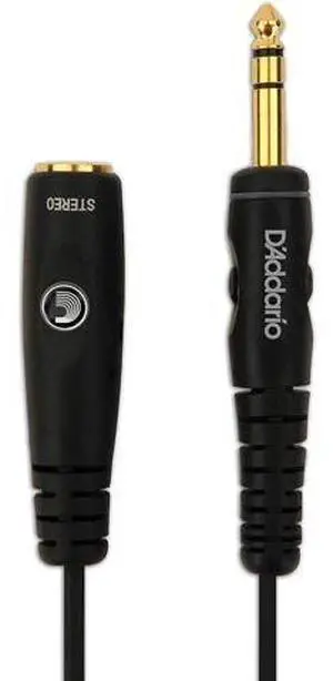 DAddario Accessories Headphone Extension Cable - 1/4 Inch Female to 1/4 Inch Male - 10 Feet/3.05 Meters - Straight - 1 Pack DAddario Accessories Headphone Extension Cable - 1/4 Inch Female to 1/4 Inch Male - 10 Feet/3.05 Meters - Straight - 1 Pack