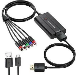 Male Component to HDMI Converter for DVD/STB/VHS with Female Component to Display on HDTVs(Not for 240P PS1 Games) 1080P YPbPr to HDMI Converter Male Component to HDMI Converter for DVD/STB/VHS with Female Component to Display on HDTVs(Not for 240P PS1 Games) 1080P YPbPr to HDMI Converter