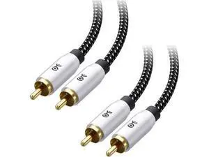 Braided 2-Pack Shielded Subwoofer Cable - 10ft / 3m RCA Cord Digital Coaxial Audio Cable for LFE Subwoofer Home Theater Systems and More Braided 2-Pack Shielded Subwoofer Cable - 10ft / 3m RCA Cord Digital Coaxial Audio Cable for LFE Subwoofer Home Theater Systems and More