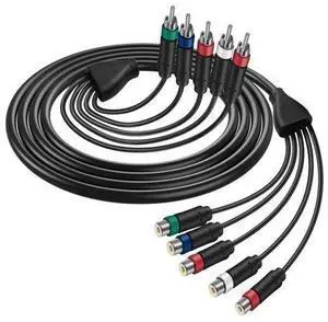 YPbPr Component Video Extension Cable 5RCA Female-to-Male Audio Video HD Component Cable for DVD Players VCR Camcorder HDMI Crossover Set Top Box (1.8M) YPbPr Component Video Extension Cable 5RCA Female-to-Male Audio Video HD Component Cable for DVD Players VCR Camcorder HDMI Crossover Set Top Box (1.8M)