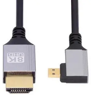 90 Degree Right Angled Micro HDMI 2.1 Ultra Thin HDTV Cable 8K 4K Hyper Super Flexible Slim Cord Type-A to Type-D for Camera HDTV 90 Degree Right Angled Micro HDMI 2.1 Ultra Thin HDTV Cable 8K 4K Hyper Super Flexible Slim Cord Type-A to Type-D for Camera HDTV