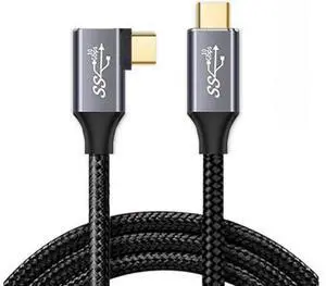 90 Degree Right Angled Type-C USB-C Male to Male USB3.1 10Gbps 100W Data Cable for Laptop and Phone 90 Degree Right Angled Type-C USB-C Male to Male USB3.1 10Gbps 100W Data Cable for Laptop and Phone