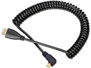 Stretch Left Angled 90 Degree Micro HDMI to HDMI Male HDTV Cable for Cell Phone Tablet Camera Stretch Left Angled 90 Degree Micro HDMI to HDMI Male HDTV Cable for Cell Phone Tablet Camera